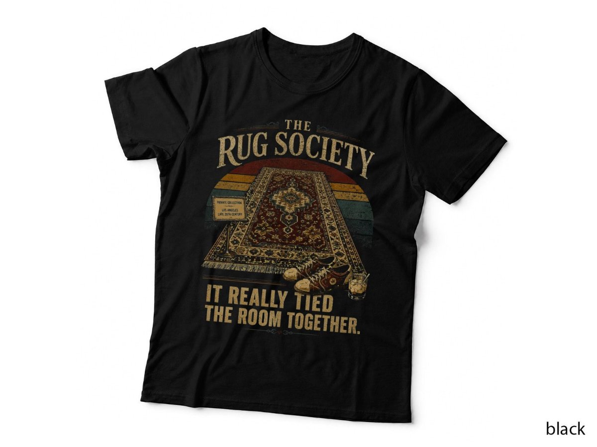 The Big Lebowski Rug Really Tied T-Shirt, Vintage 90s Comedy Halftone Hoodie