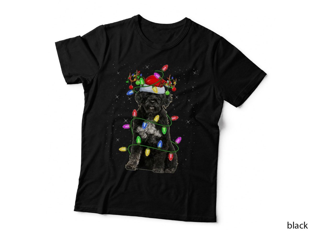 Xmas Lighting Santa Portuguese Water Dog Christmas T-Shirt, Festive Hoodie