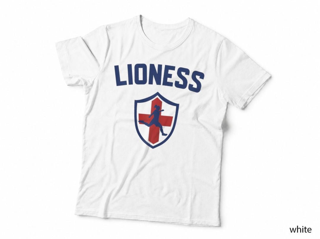 Lioness, England Flag Badge, For Women & Girls, Lionesses T-Shirt