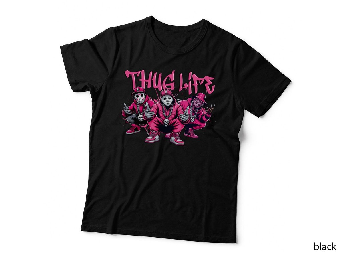Thug Life Horror Characters T-Shirt, Halloween Costume Apparel