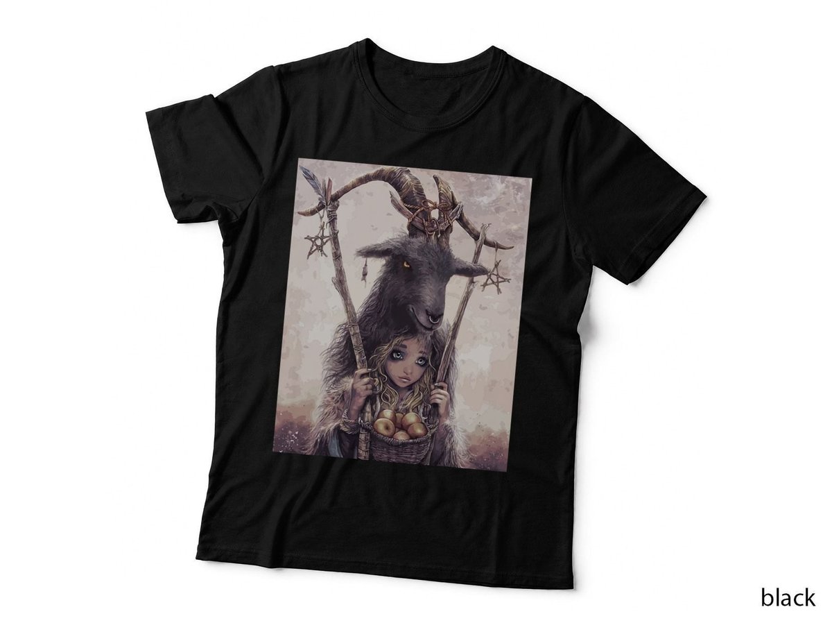 Baphomet Satanist Goat Satanic Dark Art Evil 666 pentagram T-Shirt