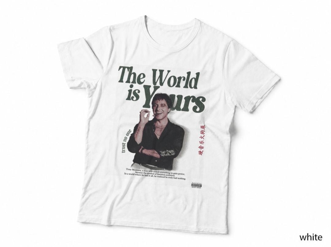 Tony Montana Scar T-Shirt, 80s Crime Movie, Retro Style