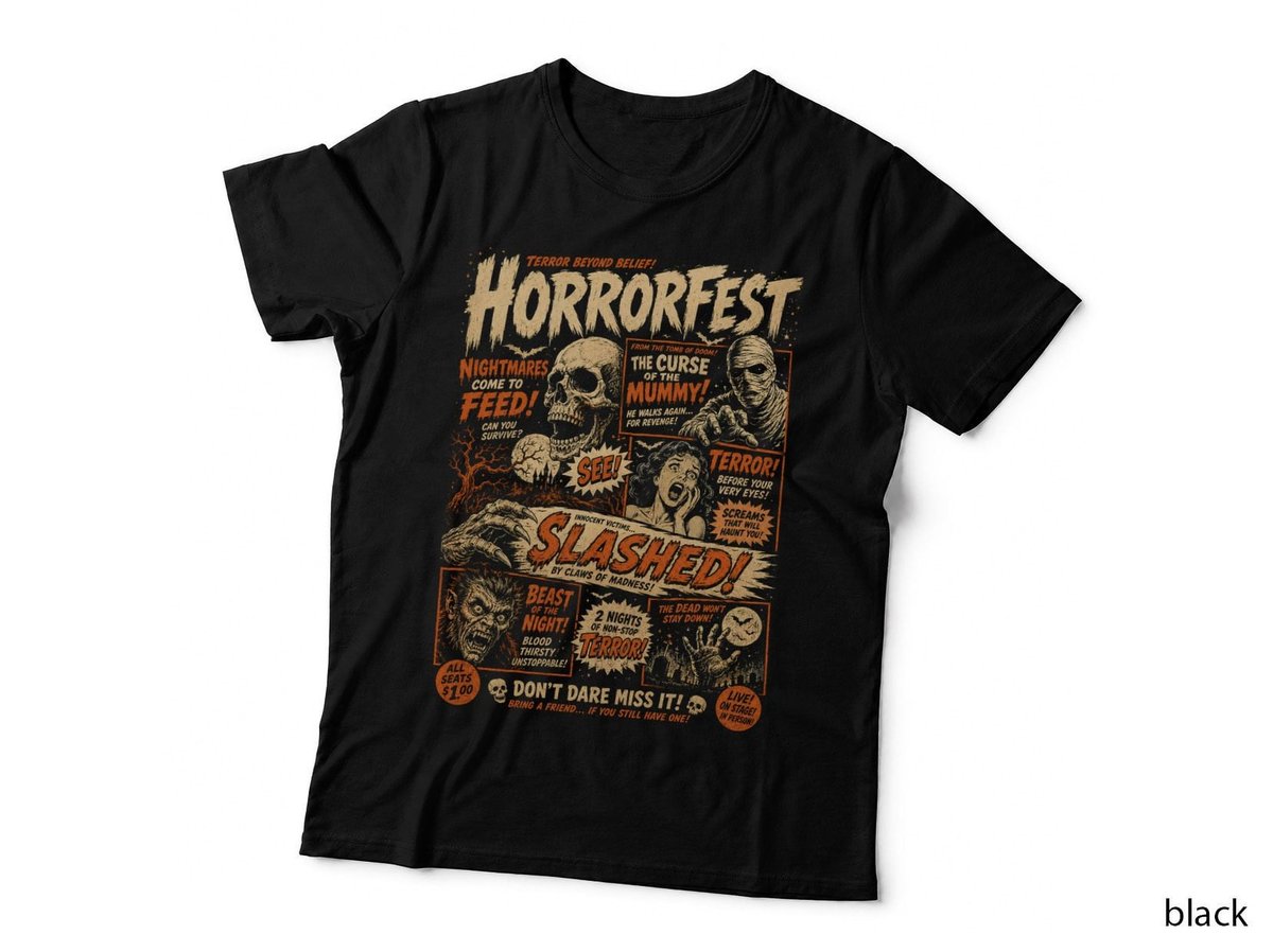Horrorfest Movie Poster Mummy Monster Halloween T-Shirt Hoodie Vintage Gift