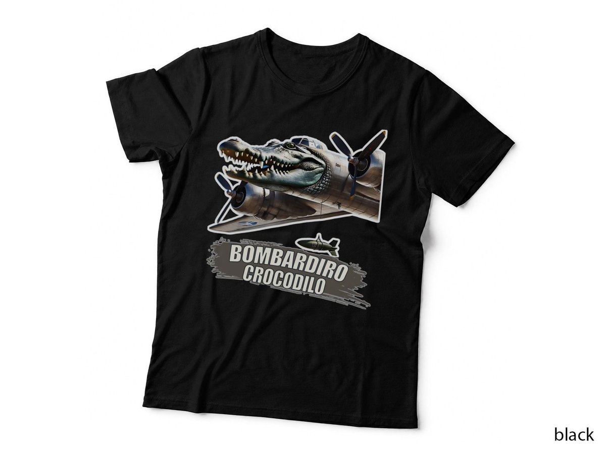 Bombardiro Crocodilo Italian Brainrot T-Shirt, Croc Warplane Meme Tee