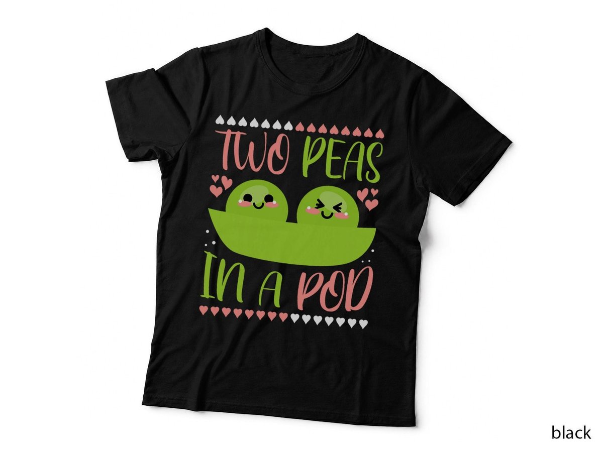 Two Peas In A Pod T-Shirt, Kawaii Vegan Style, Vegan Foodie Fashion