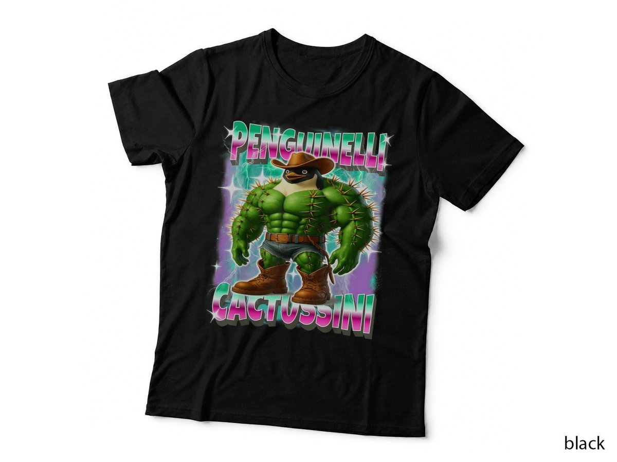 Penguinelli-Cactussini Italian-Brainrot Penguin Cactus Meme T-Shirt