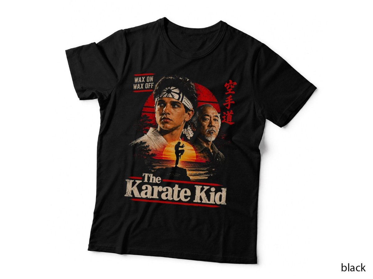 The Karate Kid Wax On Wax Off Martial Arts Movie Halftone T-Shirt Hoodie