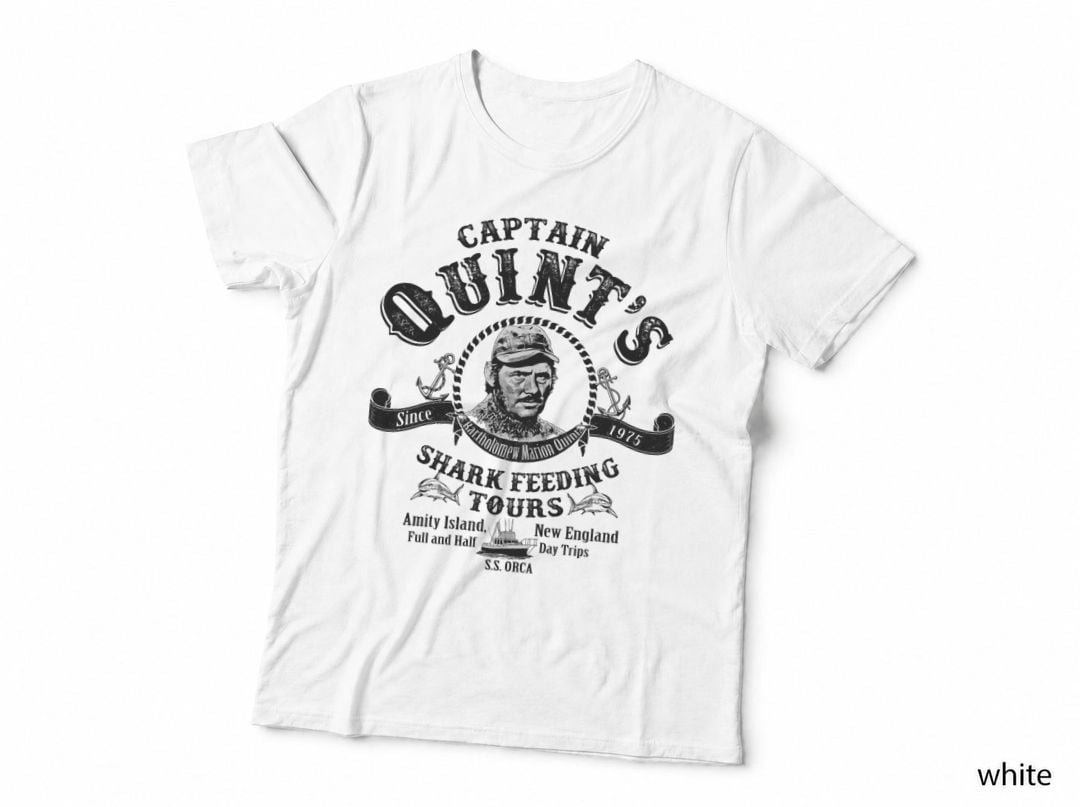 Captain Quint's Shark Tour T-Shirt, Retro Movie Nostalgia, Horror Movie Fans