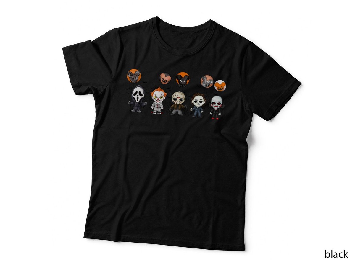 Halloween Horror Movie Characters T-Shirt, Scary Slasher Villains