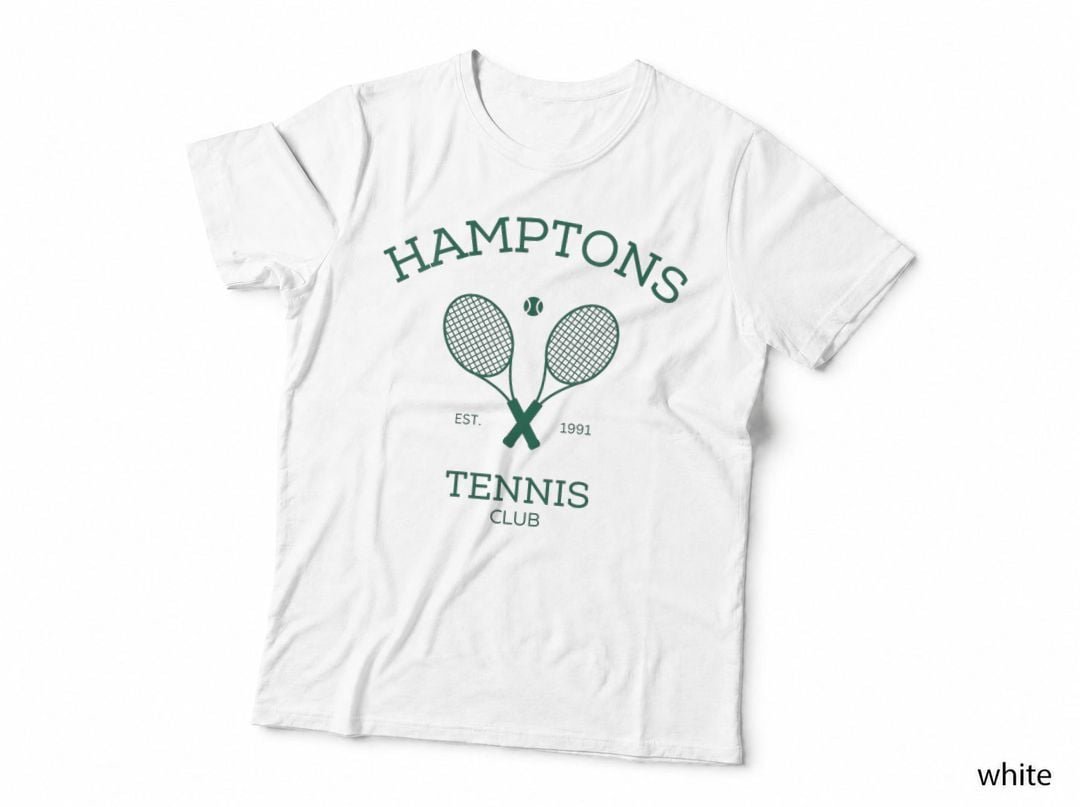 Womens Hamptons New York Preppy Tennis Club V-Neck T-Shirt