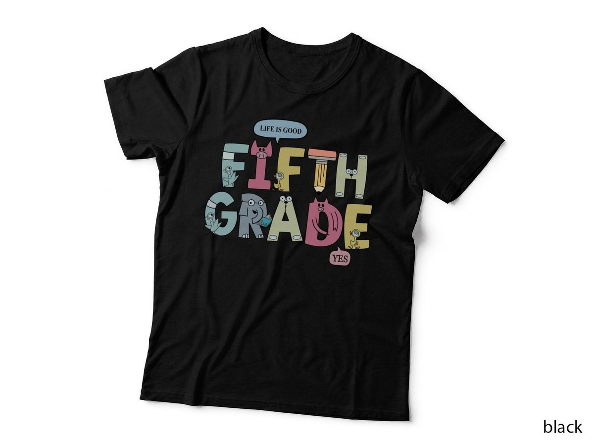 Fifth Grade Elephant and Pig School T-Shirt, Back to School Style