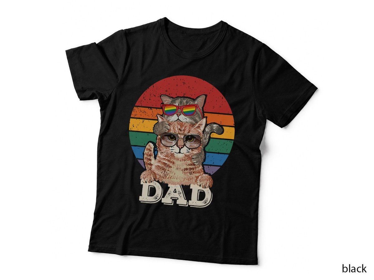 Proud Dad LGBTQIA - LGBT Parent Pride Dad As Cat Dat T-Shirt