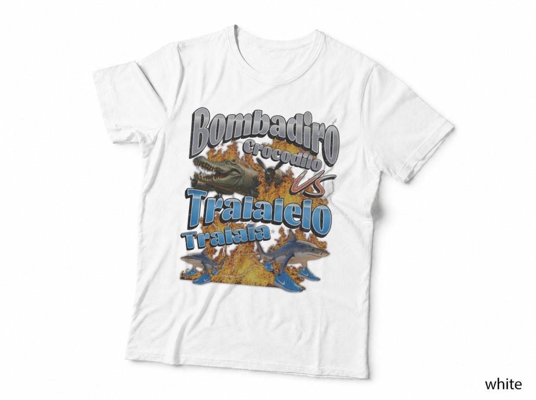 Bombadiro VS Tralalelo Funny Italian Brainrot Meme Graphic Trending T-Shirt
