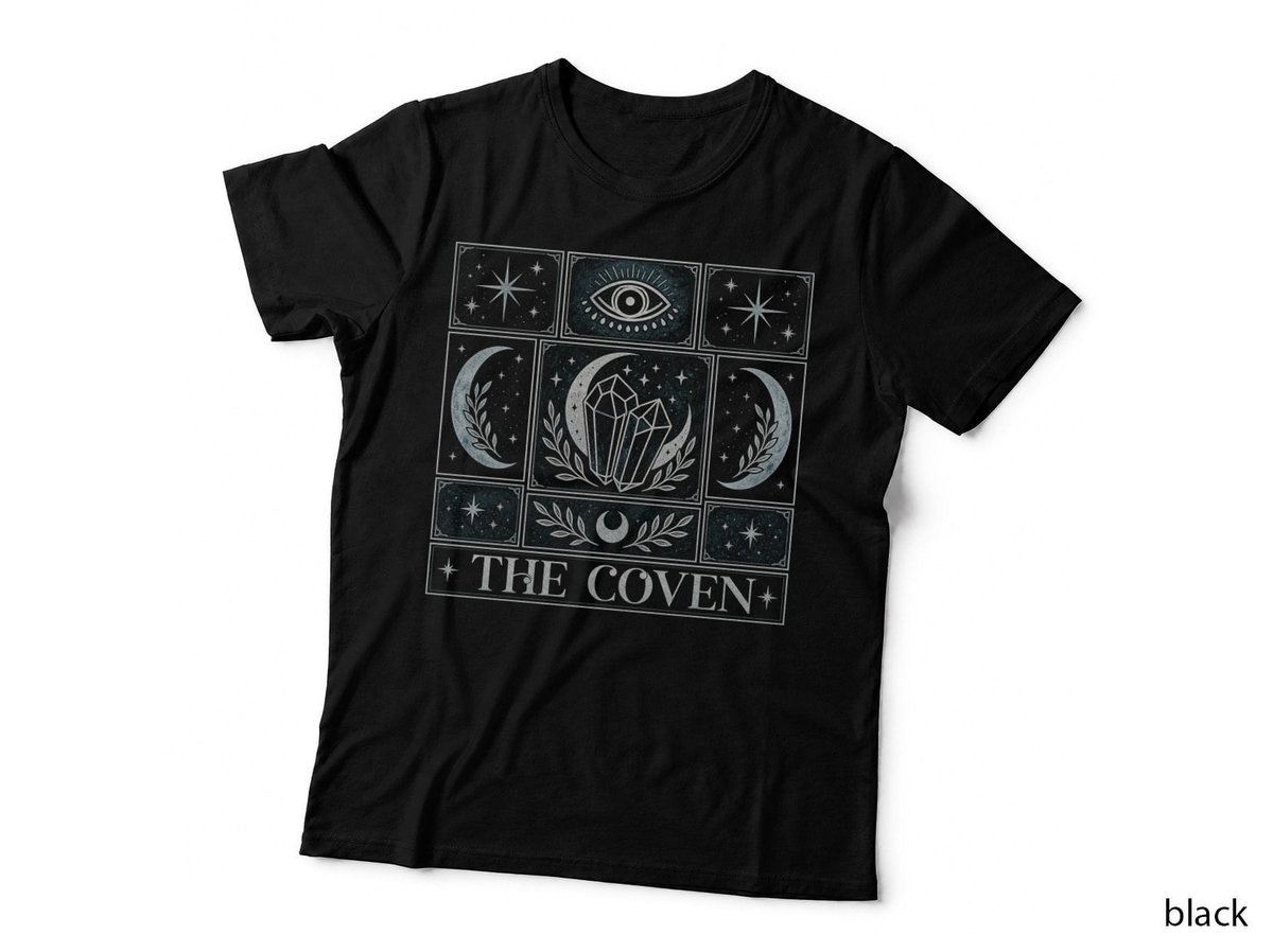 The Coven Crystals Moon Witchy Celestial Wiccan Tarot Gothic T-Shirt Hoodie
