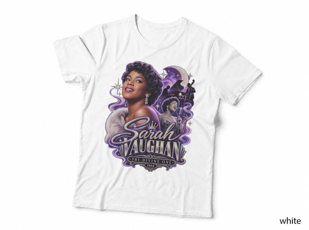 Sarah Vaughan The Divine One Jazz Singer Moon Art Deco T-Shirt Hoodie Vintage