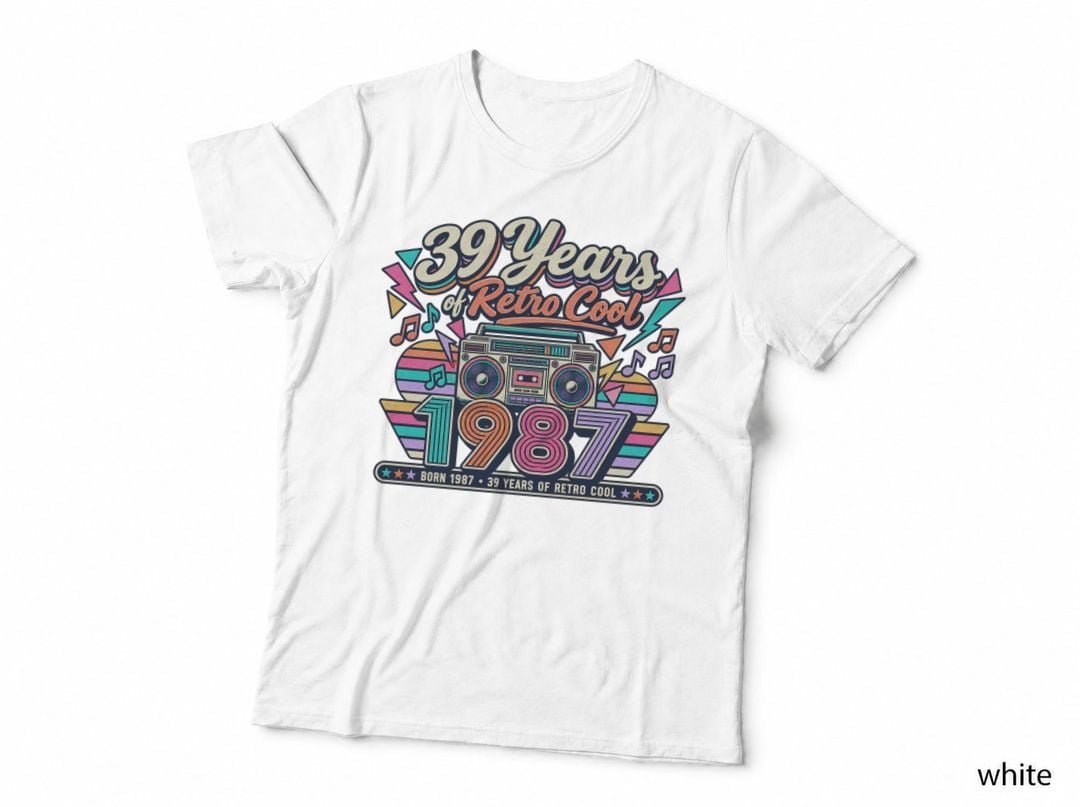 39th Birthday 1987 Boombox Music Eighties 80s T-Shirt Hoodie Vintage Gift