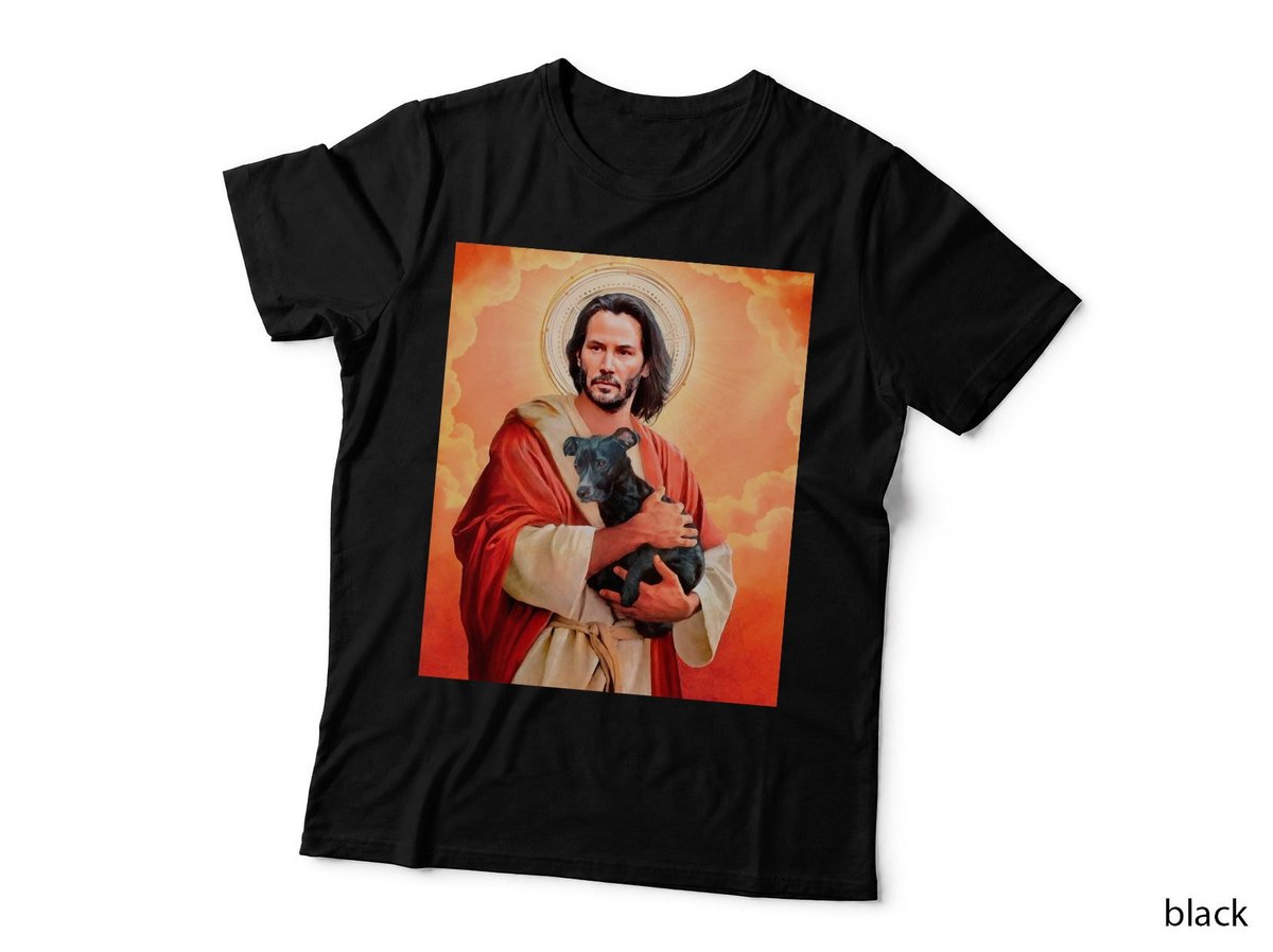 John Wick Holding Dog T-Shirt, Religious Art Style, Pet Lover Apparel