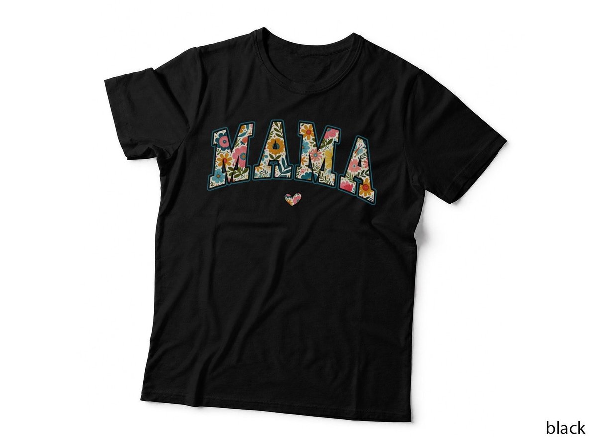 Floral Mama T-Shirt, Wildflower Mom Letters, Boho Mothers Day Style