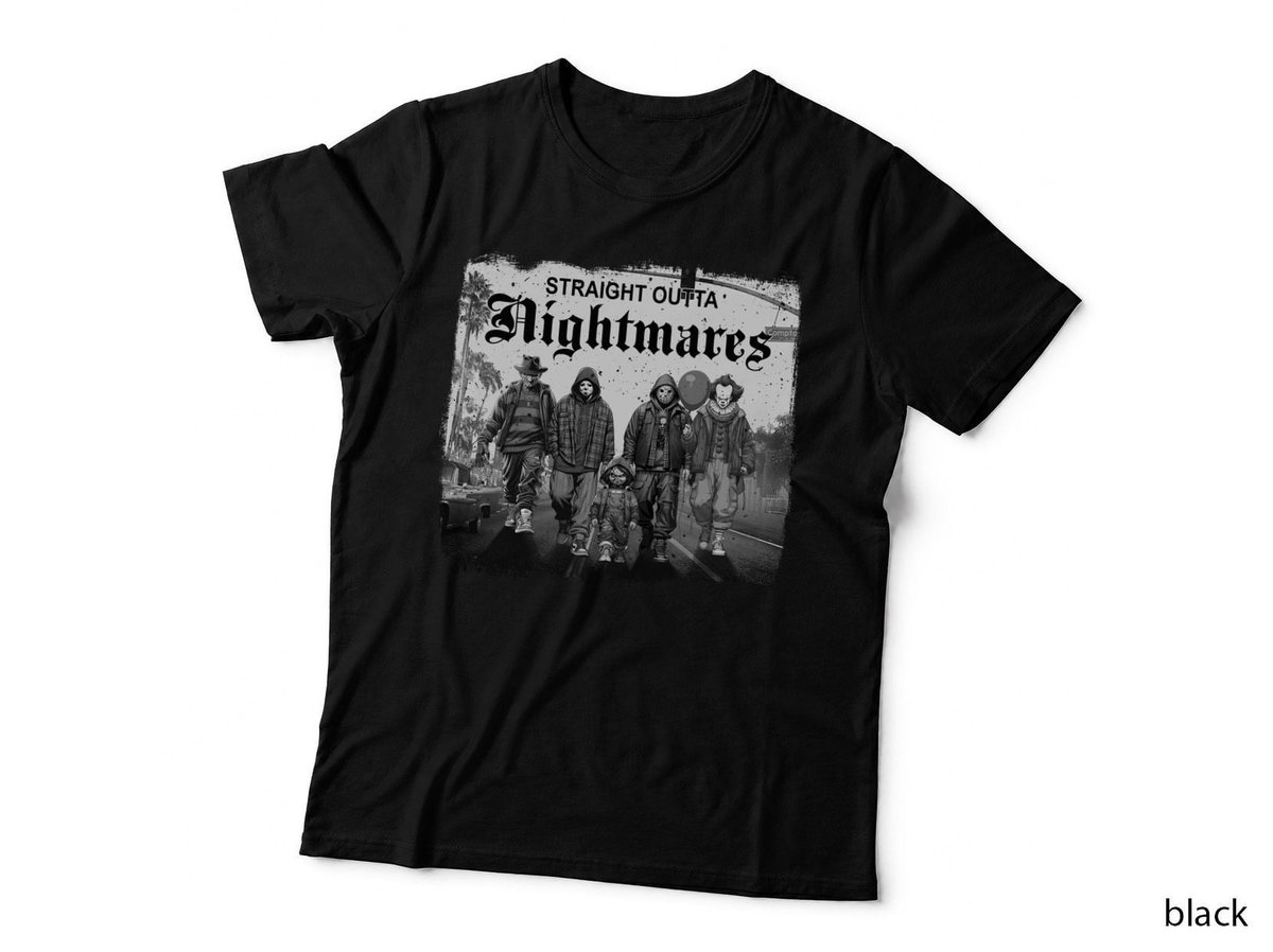 Straight Outta Nightmares Horror T-Shirt, Halloween Costume Apparel