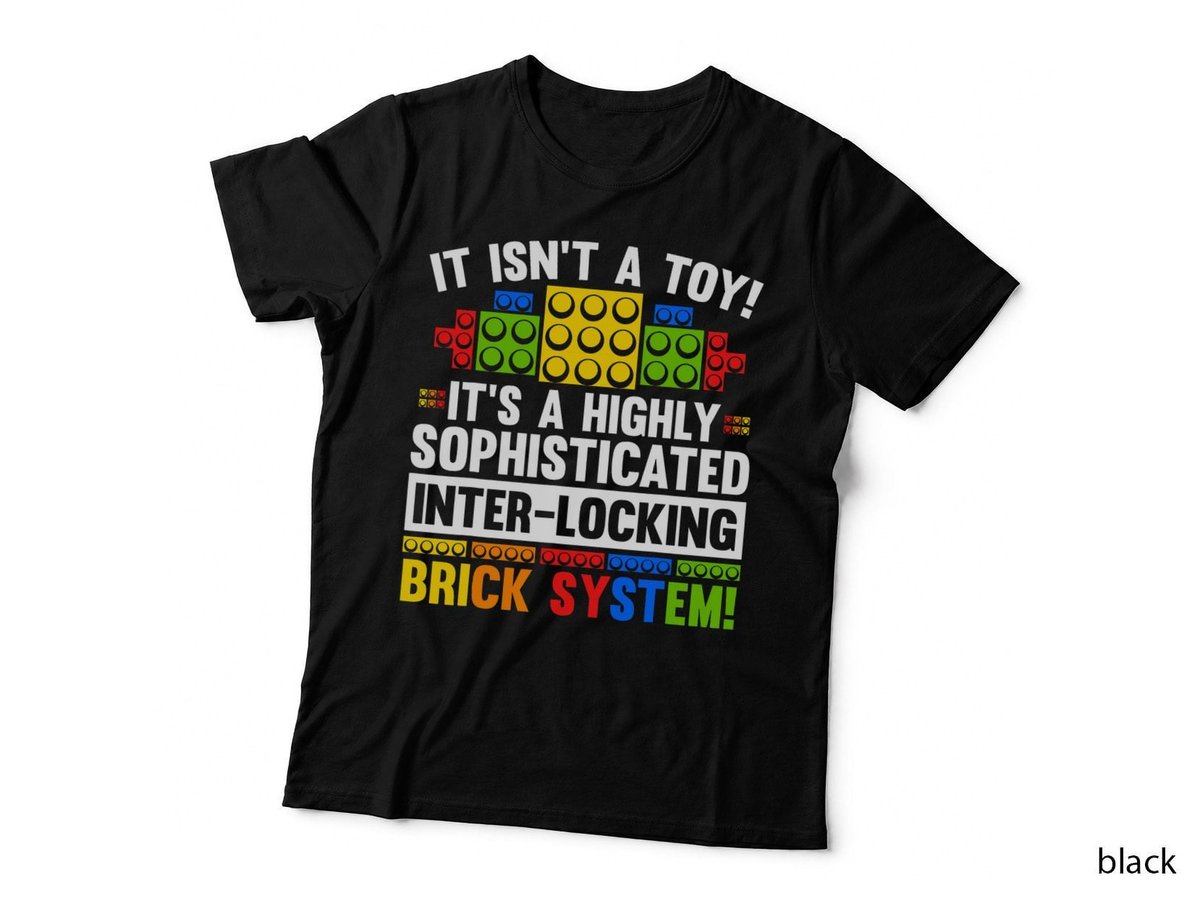 Interlocking Brick System T-Shirt, Retro Building Blocks