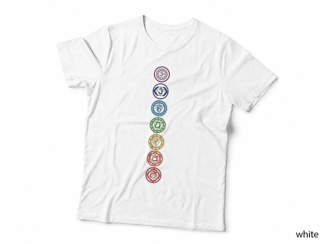 Chakras Yoga Sacred Geometry T-Shirt, Meditation Apparel, Namaste Vibes