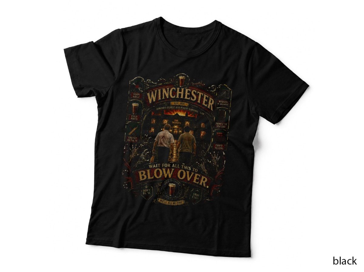 The Winchester Pub T-Shirt, Shaun Of The Dead Zombie Comedy Halftone Hoodie