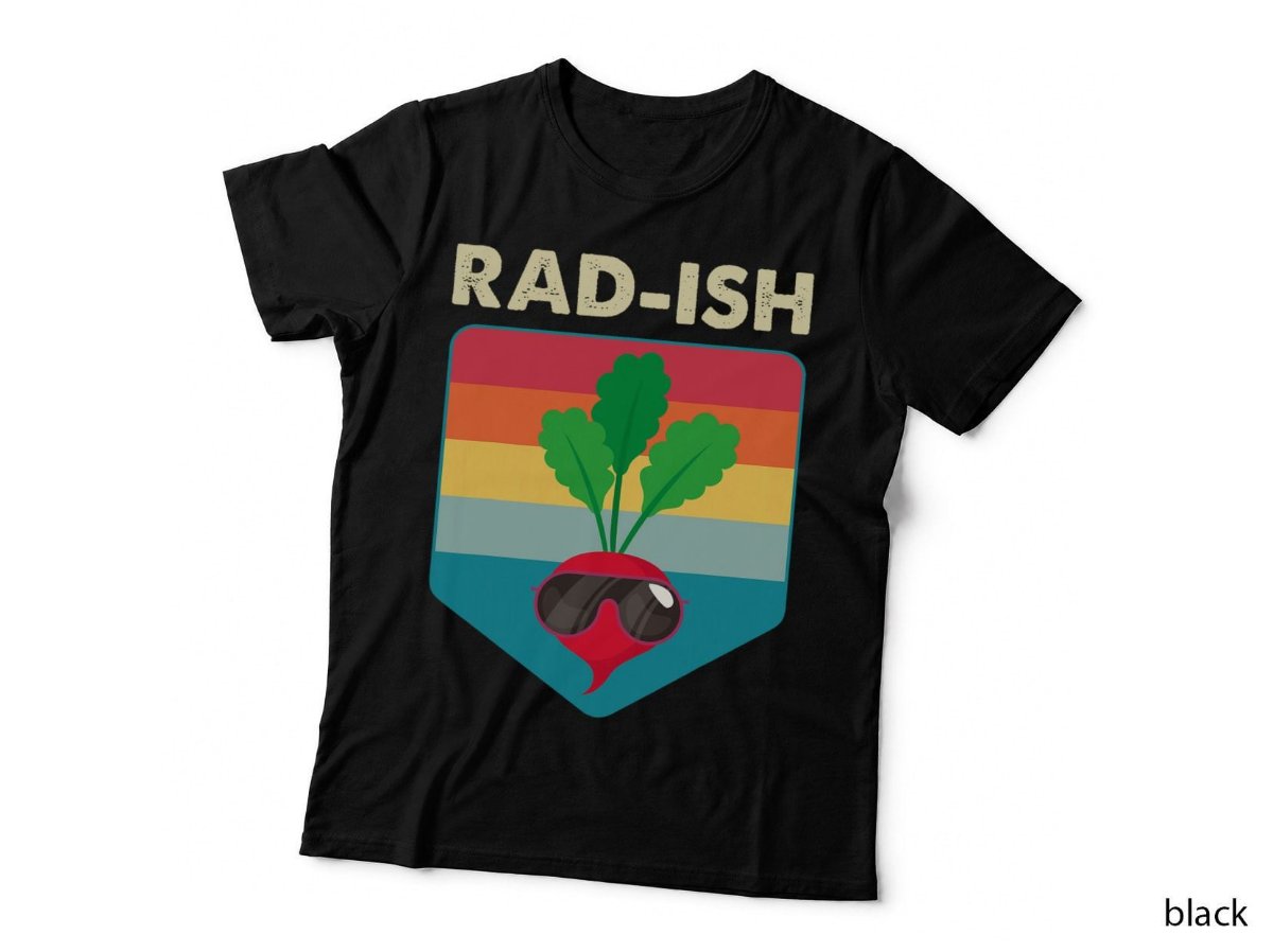 Rad-ish T-Shirt, Funny Radish Vegan Vegetarian Food Pun Gardening Hoodie