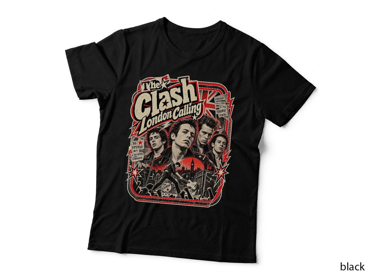 The Clash London Calling Vintage Punk Retro Rock Music T-Shirt