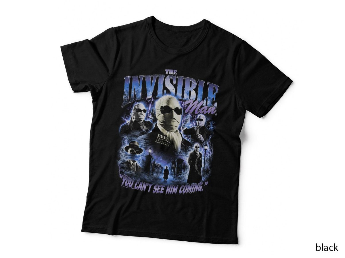 The Invisible Man T-Shirt, Vintage Universal Horror Movie Halftone Hoodie