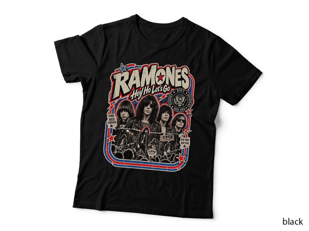 Ramones Hey Ho Lets Go Vintage Punk Retro Rock Music T-Shirt
