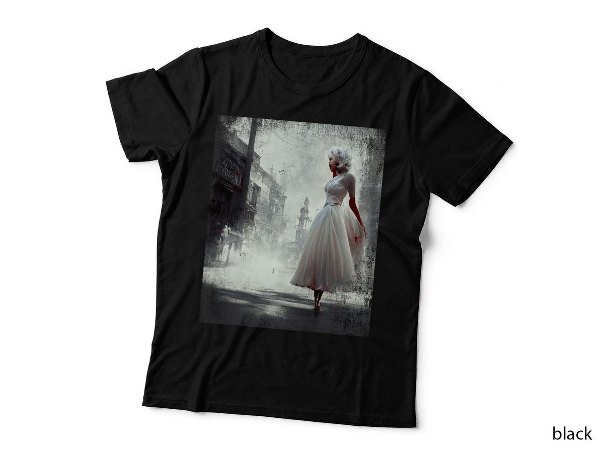 Vampire Marylin Vintage Horror Halloween Art Retro Movies T-Shirt
