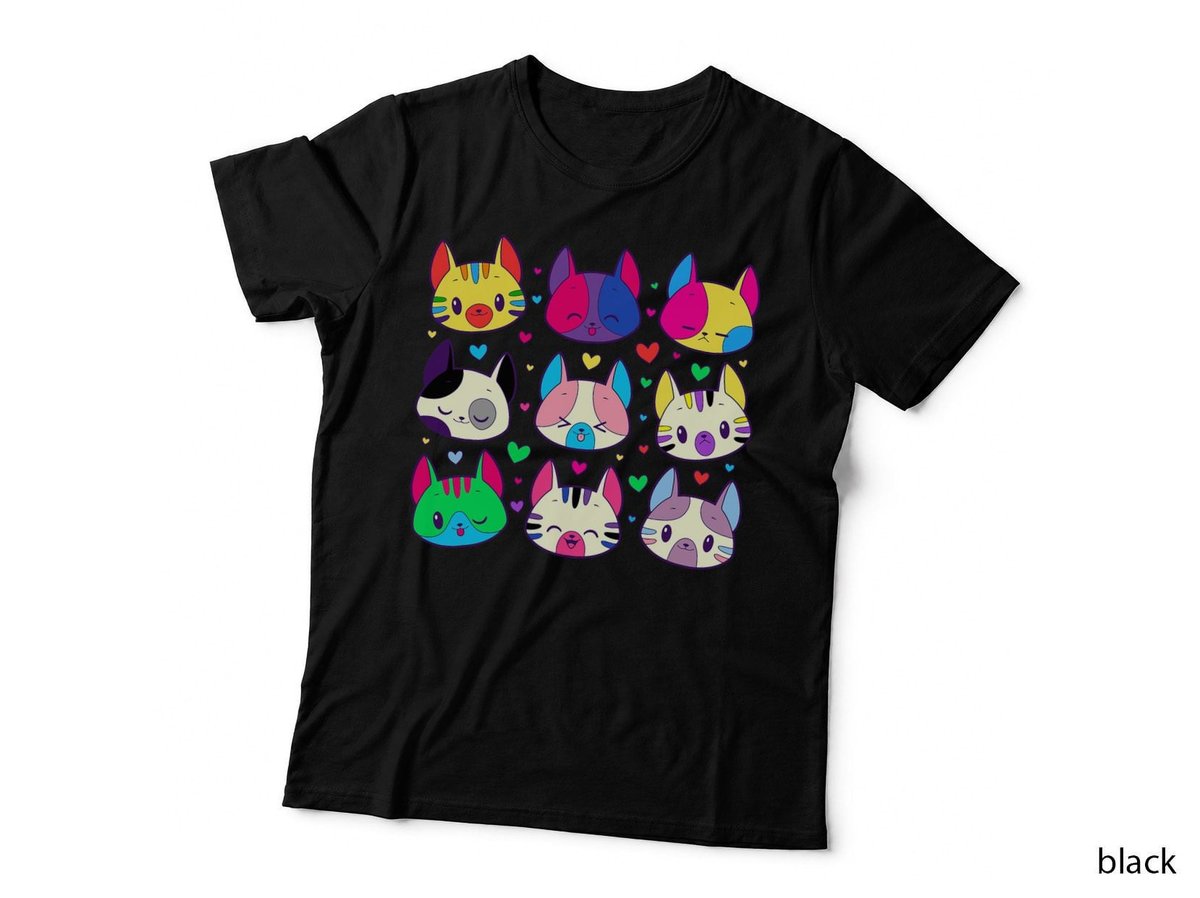 LGTB Flag Cat Faces LGBTQ Gay Pride Month T-Shirt
