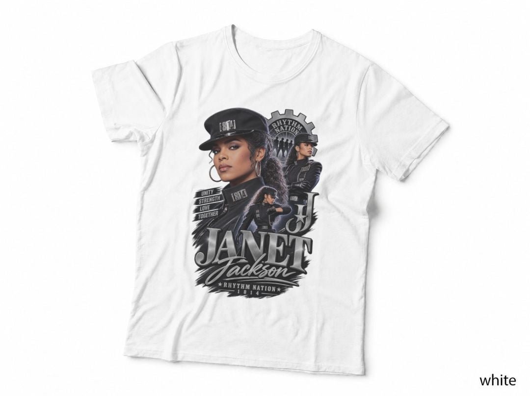 Janet Jackson Rhythm Nation 1814 1989 R&B Pop Music Concert T-Shirt Hoodie
