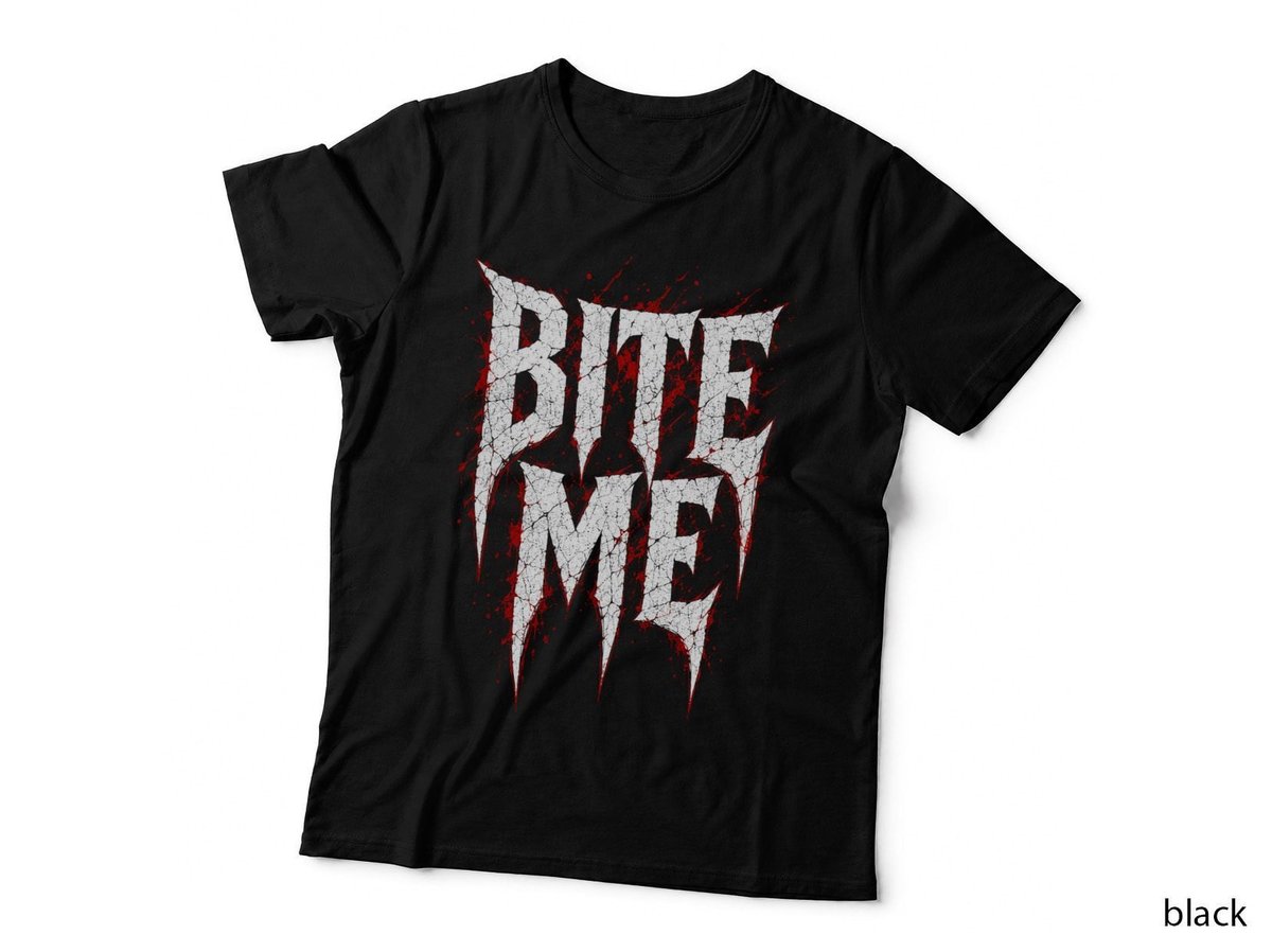 Bite Me Vampire Fangs Bloody Gothic Halloween Horror T-Shirt Hoodie Funny Gift