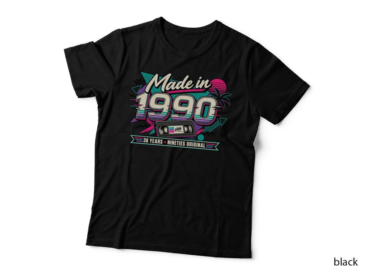 36th Birthday 1990 VHS Nineties Made In 1990 90s T-Shirt Hoodie Vintage Gift