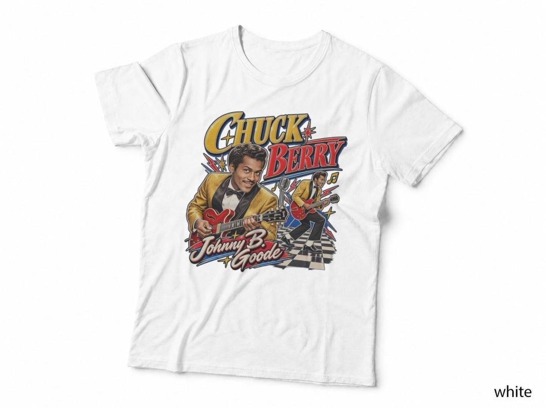 Chuck Berry Johnny B Goode Rock And Roll Guitar Rockabilly T-Shirt Hoodie Music