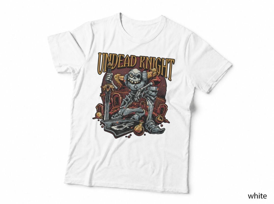 Undead Knight Shirt, Skeleton Sword Armour T-Shirt