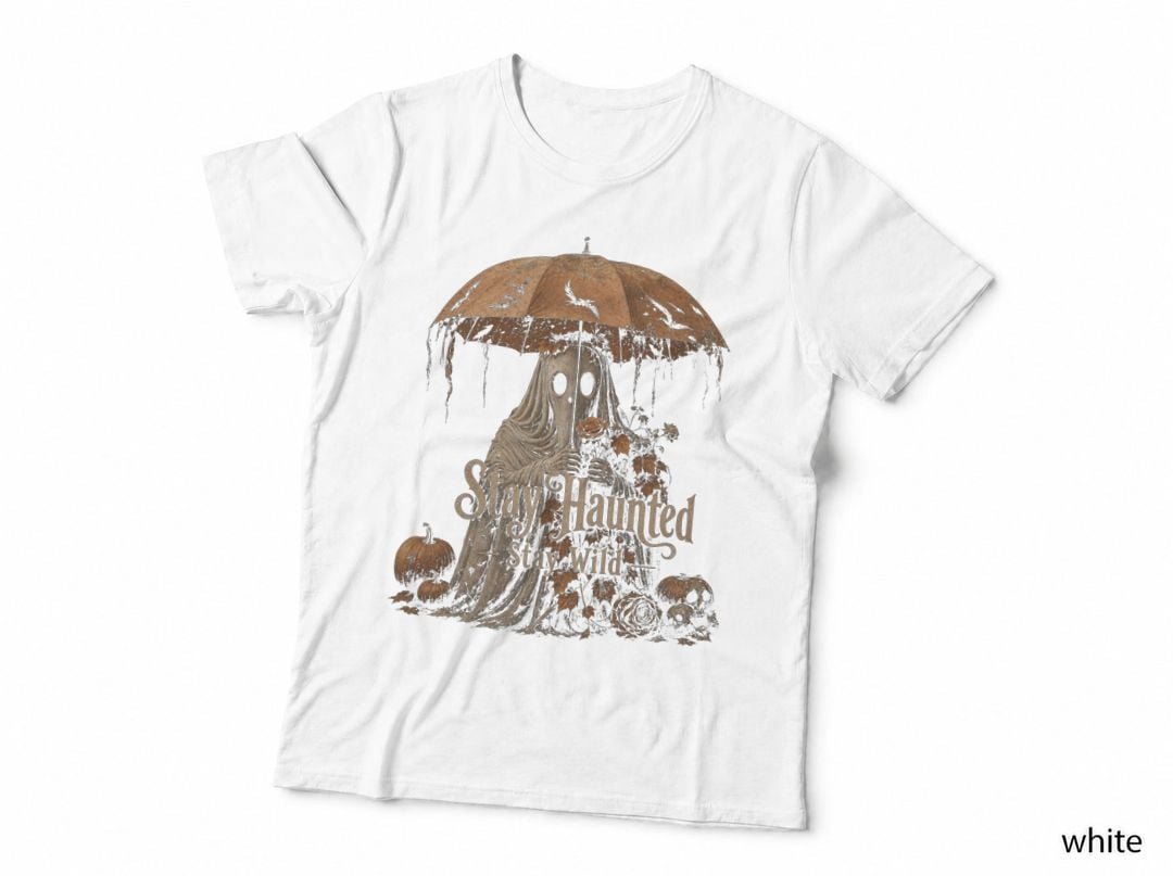 Stay Haunted Stay Wild Ghost Autumn Halloween Umbrella Spooky T-Shirt Hoodie