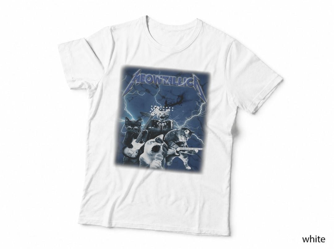 Funny Cute Cat's Design Arts Meowtallica Vaporware Animals T-Shirt