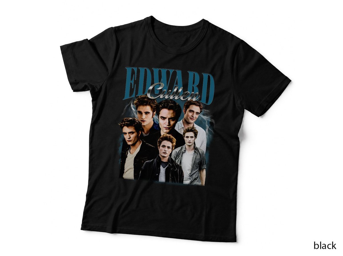 Edward Cullen Twilight T-Shirt, Retro Bootleg Fan Collage, Vampire Movie Design