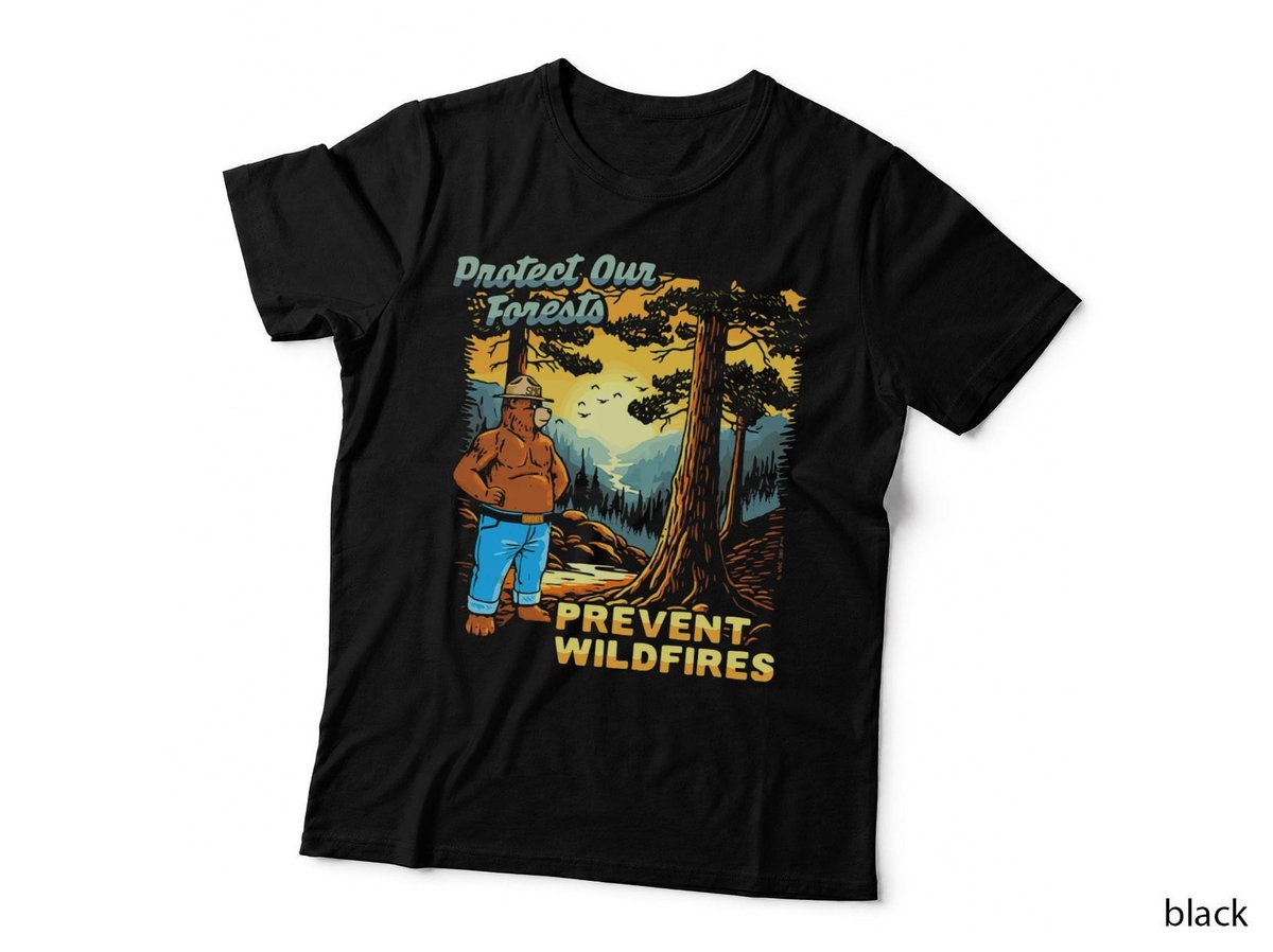 smokey bear sunset overlook - protect our ests art T-Shirt