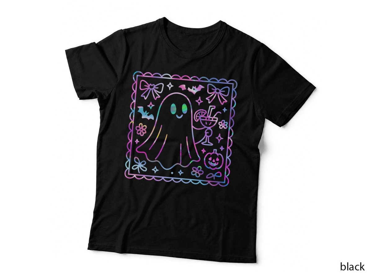 Halloween Ghost T-Shirt, Pastel Rainbow Style, Kawaii Halloween Costume