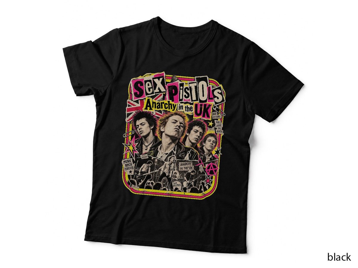 Sex Pistols Anarchy in the UK Vintage Punk Ransom Note T-Shirt