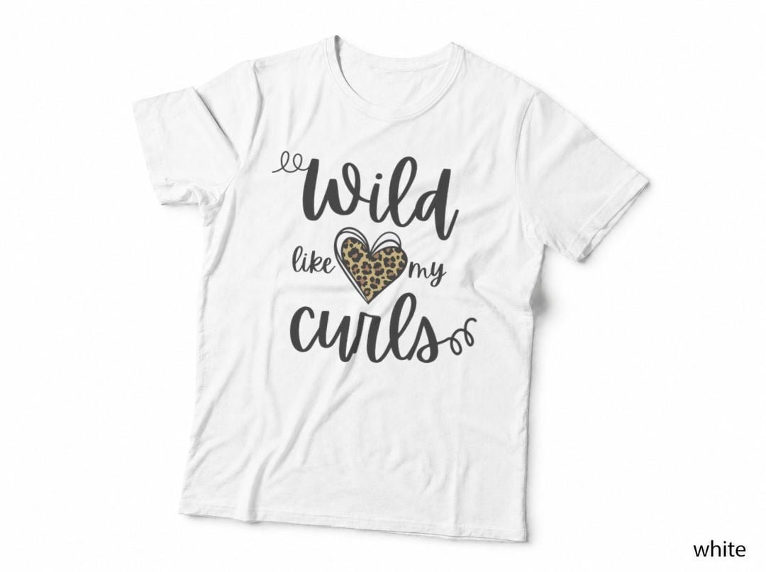 Wild Like My Curls Leopard Toddler Girls Boys Curly Hair T-Shirt
