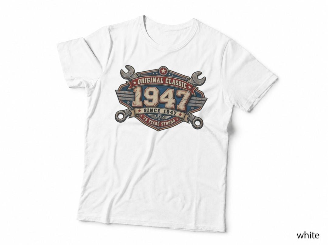 1947 79th Birthday Garage Mechanic Vintage Auto Born 1947 T-Shirt Hoodie Gift