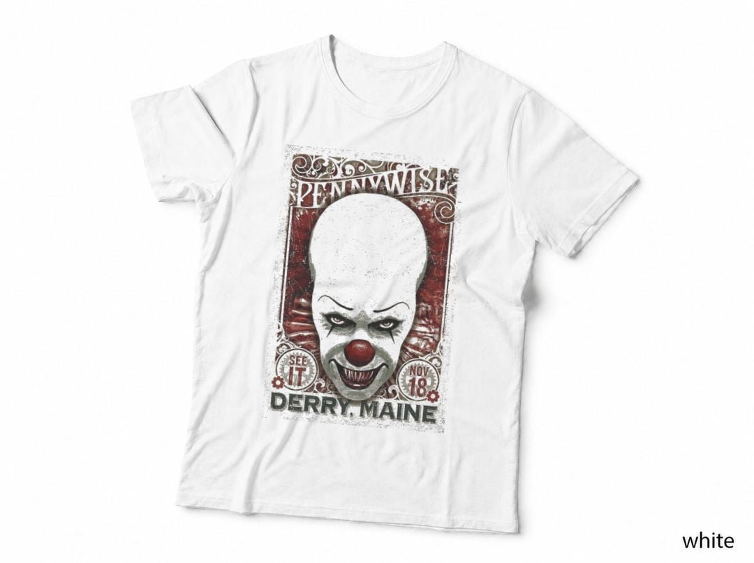 Derry Maine Clown T-Shirt, Halloween Horror, Scary Clown Print