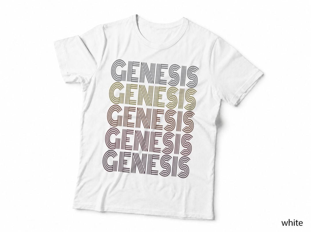 Graphic 365 First Name Genesis Retro Pattern Vintage Style T-Shirt