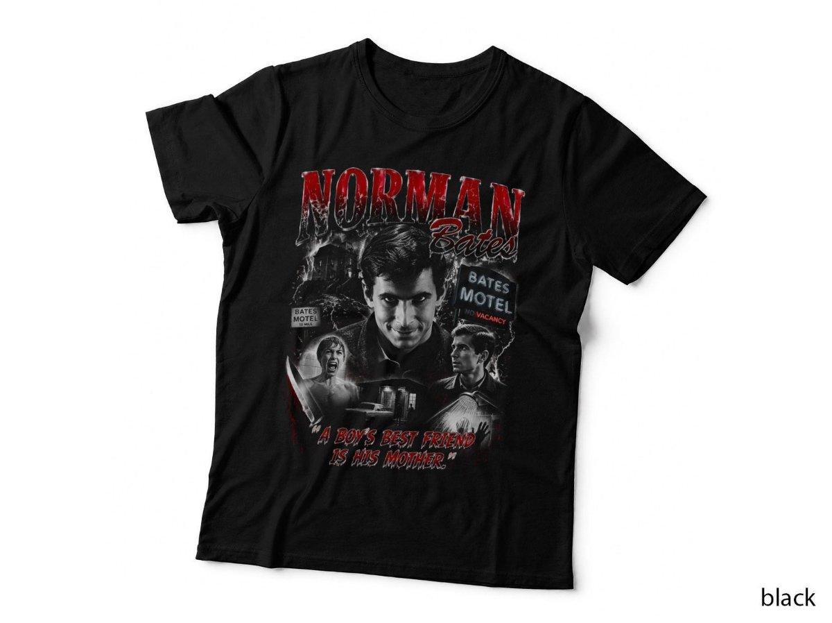 Psycho T-Shirt, Norman Bates Vintage Horror Thriller Movie Halftone Hoodie
