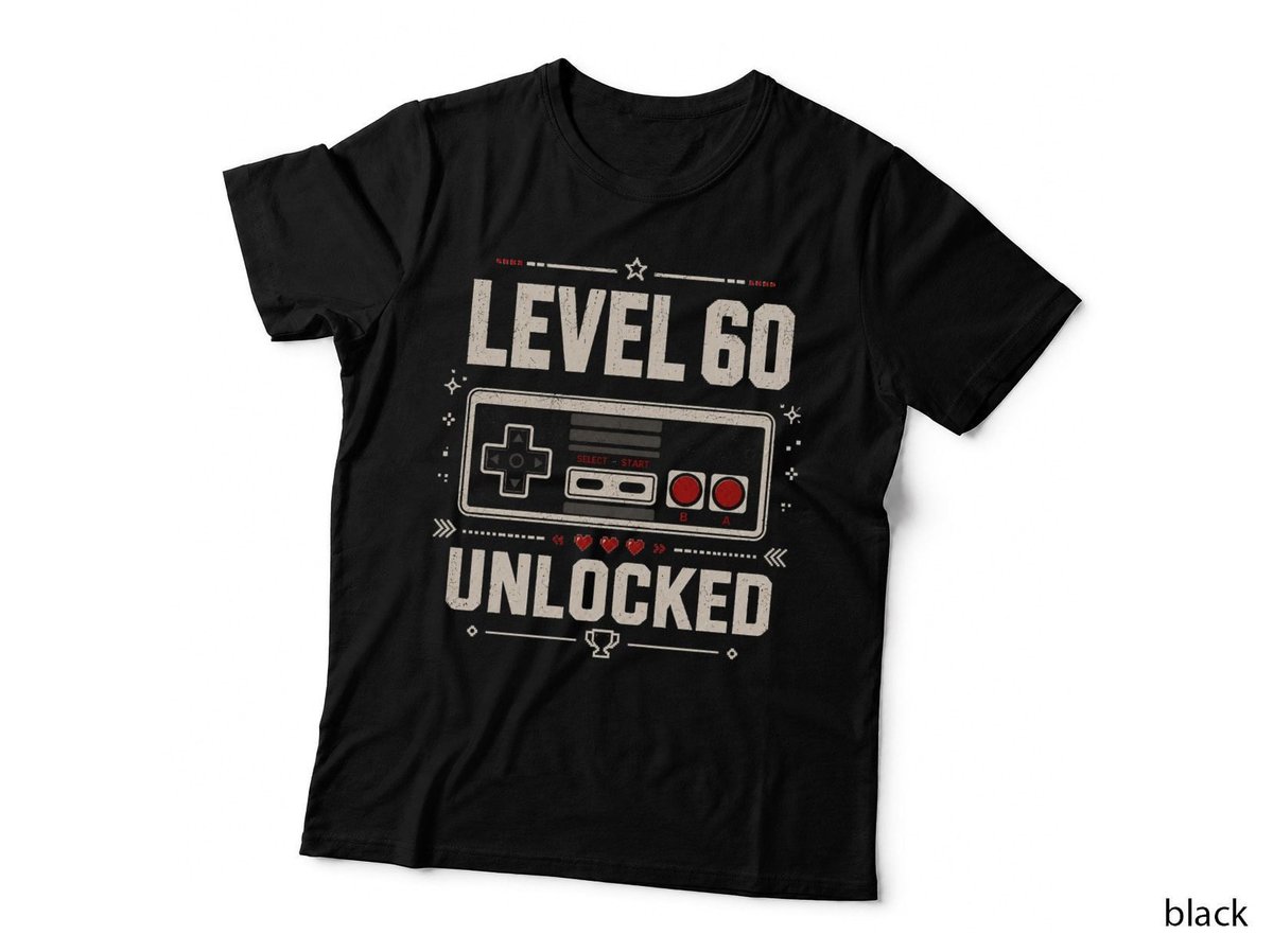 Level 60 Unlocked 60th Birthday Gamer Video Game T-Shirt Hoodie Born 1966 Dad