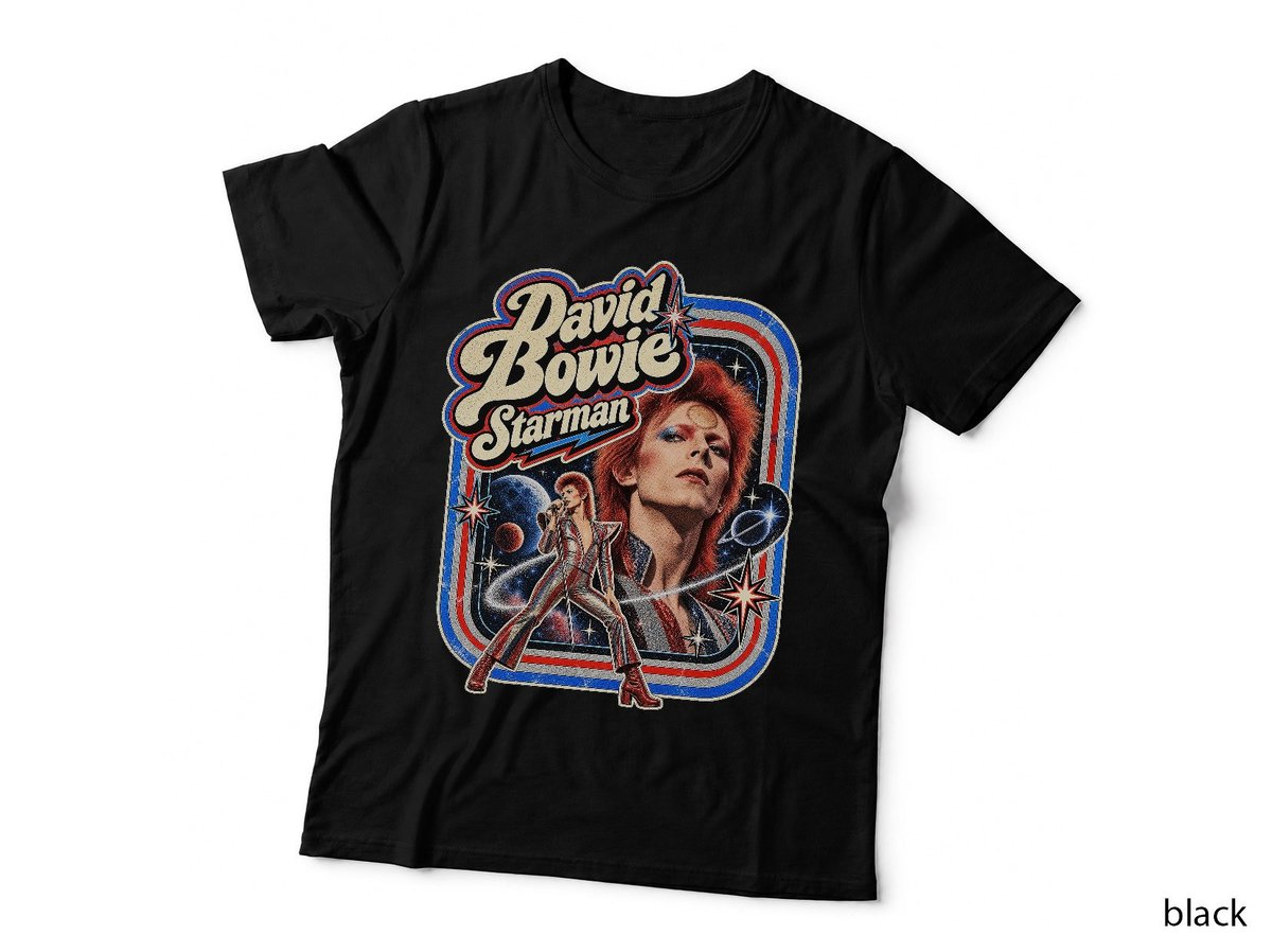 David Bowie Vintage Glam Rock Starman Retro Concert T-Shirt